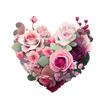 roses inside a heart . AI Generated png