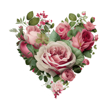 roses inside a heart AI Generative png