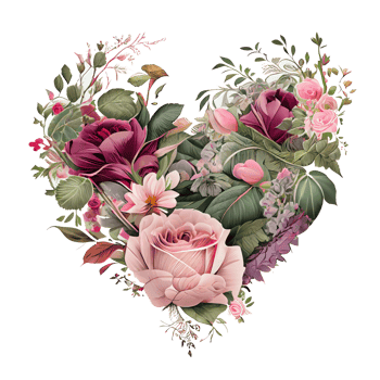 roses inside a heart . AI Generated png