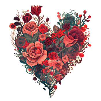 roses inside a heart . AI Generated png