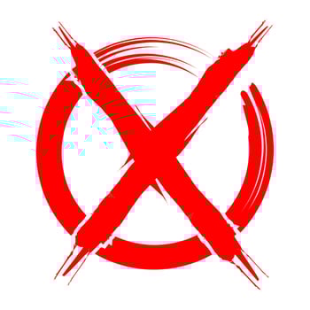 Red X sign symbol, icon, letter x sign, no sign design vector illustration