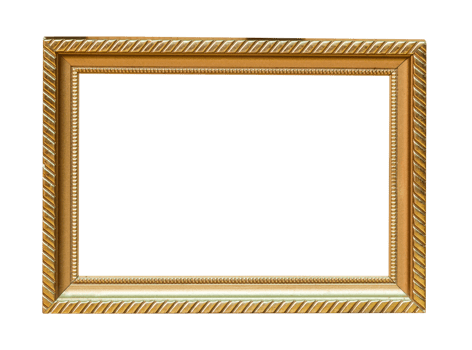 Empty photo frame on isolate on transparent background. Png realistic design element.