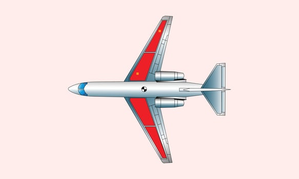 Vector transport airplane design illustration