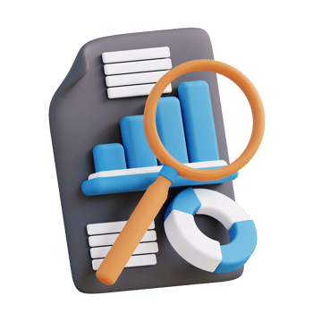 3D illustration of management data analysis png