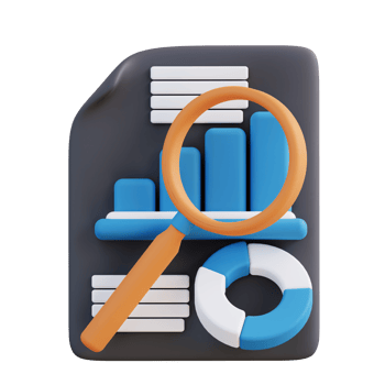 3D illustration of management data analysis png