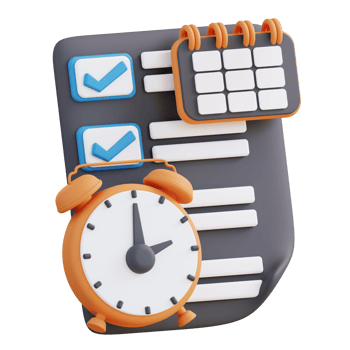 3D illustration of time calendar schedule management png
