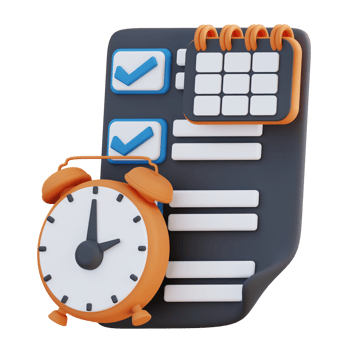 3D illustration of time calendar schedule management png