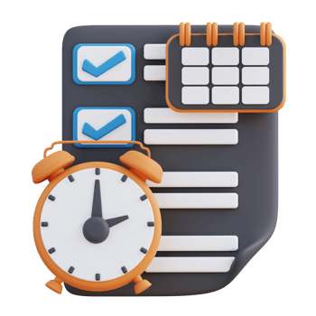 3D illustration of time calendar schedule management png