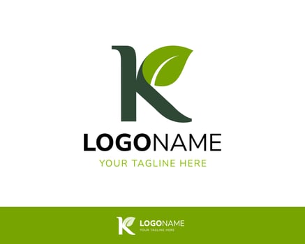 Letter K and leaf logo vector