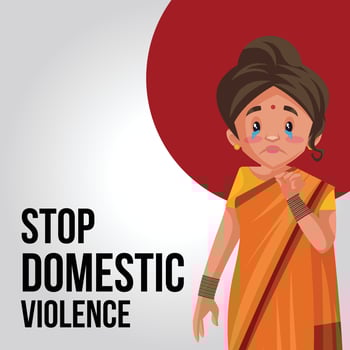 Banner design of stop domestic violence template vector