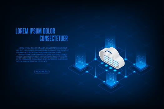Vector isometric document security system with cioud storage concept.