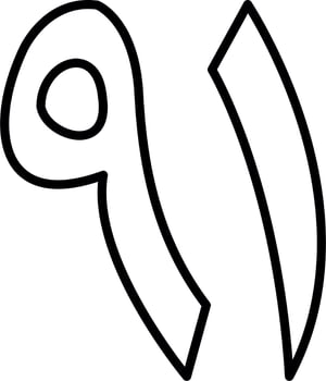 Arabic Number Ninety One Vector Icon