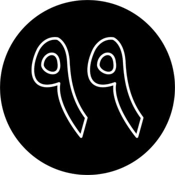 Arabic Number Ninety Nine Vector Icon