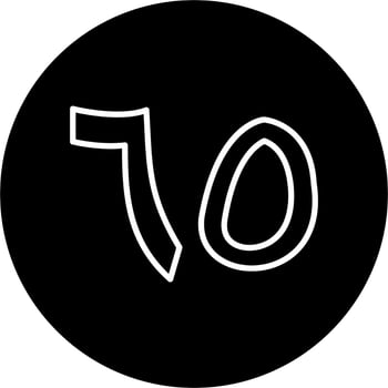 Arabic Number Sixty Five Vector Icon