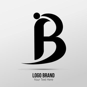 HIB Letter Logo Design with Creative Intersected and Cutted Serif Font. vector