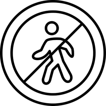 No Entry For Pedestrians Vector Icon