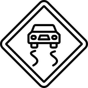 Slippery Road Vector Icon