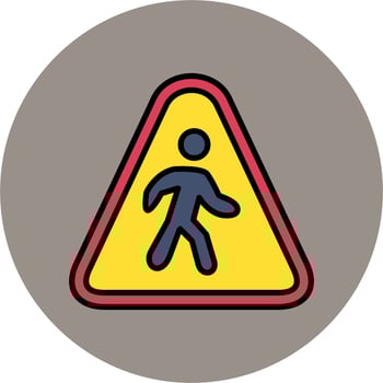 Pedestrian Crossing Street Sign icon vector