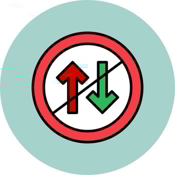 No Two Way Traffic Vector Icon