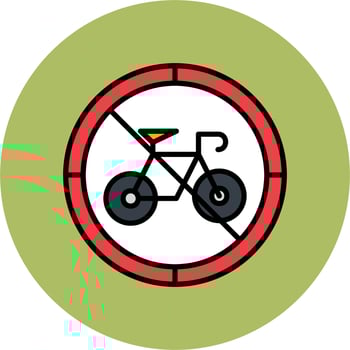 No Bicycle Vector Icon