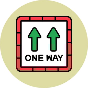 One Way Vector Icon