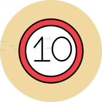 10 Speed Limit Vector Icon