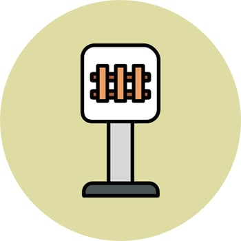 Railroad Crossing Vector Icon