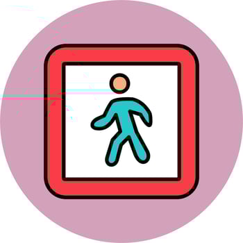 Pedestrian Crossing Vector Icon