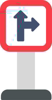 Go Straight Or Right Vector Icon