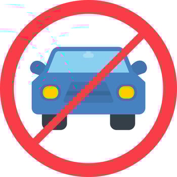 No Entry Motor Vehicle Vector Icon