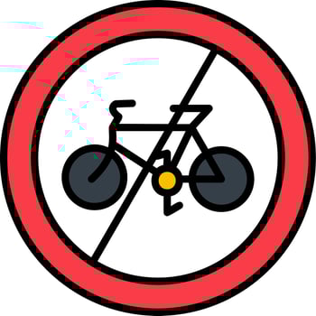 No Cycling Vector Icon