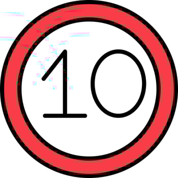 10 Speed Limit Vector Icon
