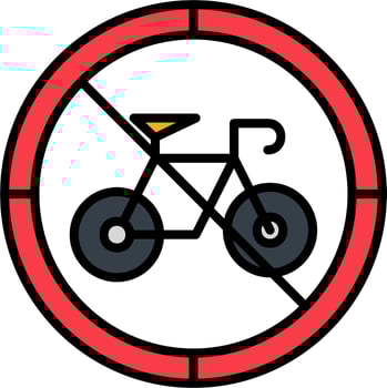 No Bicycle Vector Icon