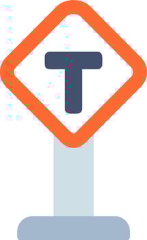 T Junction Vector Icon