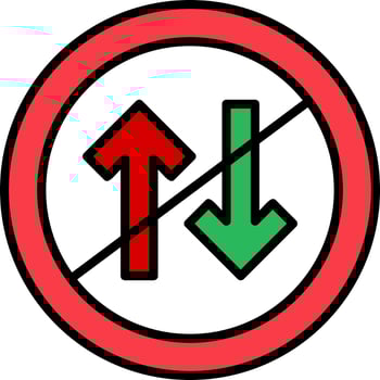 No Two Way Traffic Vector Icon