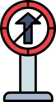 No Straight Vector Icon