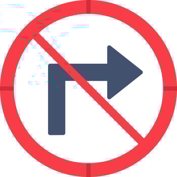 No Turn Right Vector Icon