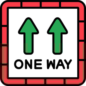 One Way Vector Icon