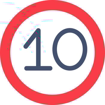 10 Speed Limit Vector Icon