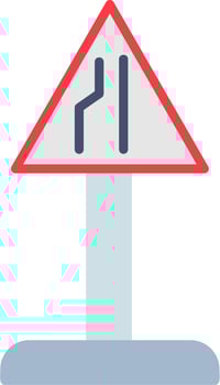 End Of Additional Lane Vector Icon