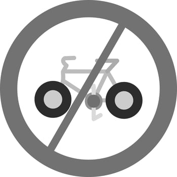 No Cycling Vector Icon
