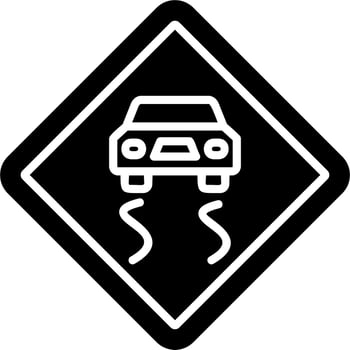 Slippery Road Vector Icon