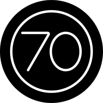 70 Speed Limit Vector Icon