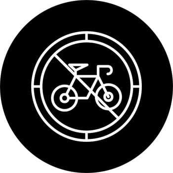 No Bicycle Vector Icon