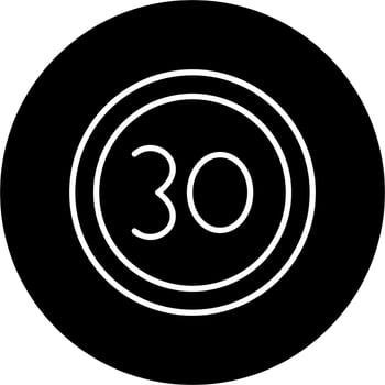 30 Speed Limit Vector Icon