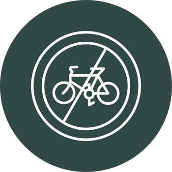 No Cycling Vector Icon