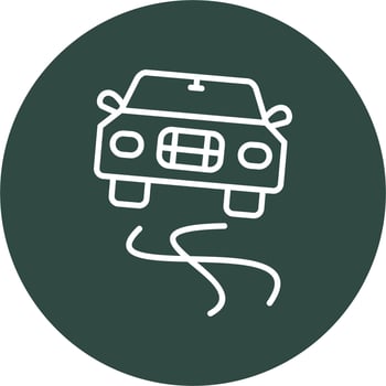 Slippery Road Vector Icon
