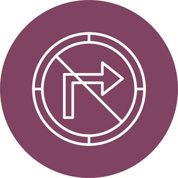 No Turn Right Vector Icon