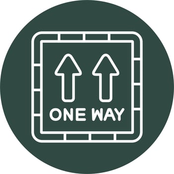 One Way Vector Icon