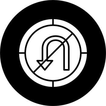 No Turn Vector Icon